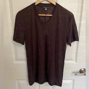 John Varvatos Collection Linen V Neck Tee